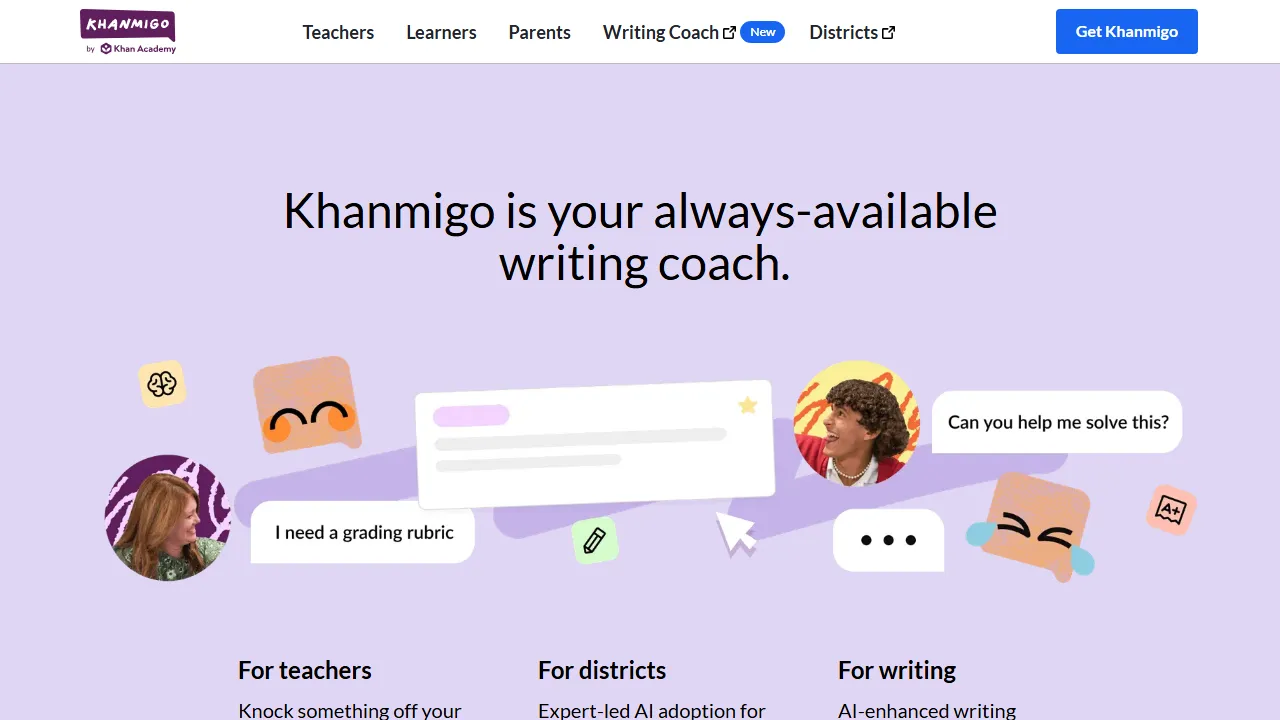 Khan Academy Khanmigoのスクリーンショット